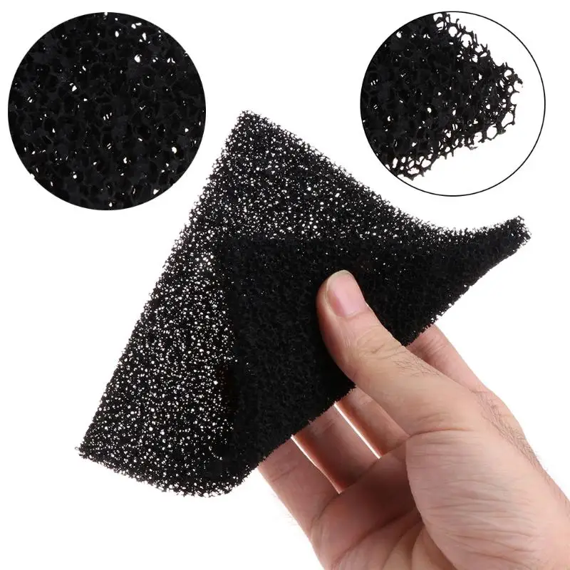 

H05E 5pcs Aquarium Replacement Media Fish Filter Activated Carbon Sponge Black Foam Pad 5.1x5.1 Inch Filter Accessories