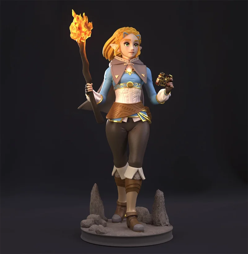 Imagem -03 - Zelda Girl Sculpture Figure Modelo de Resina sem Pintura sem Cor Rw1142 1:24 75 mm 18100 mm