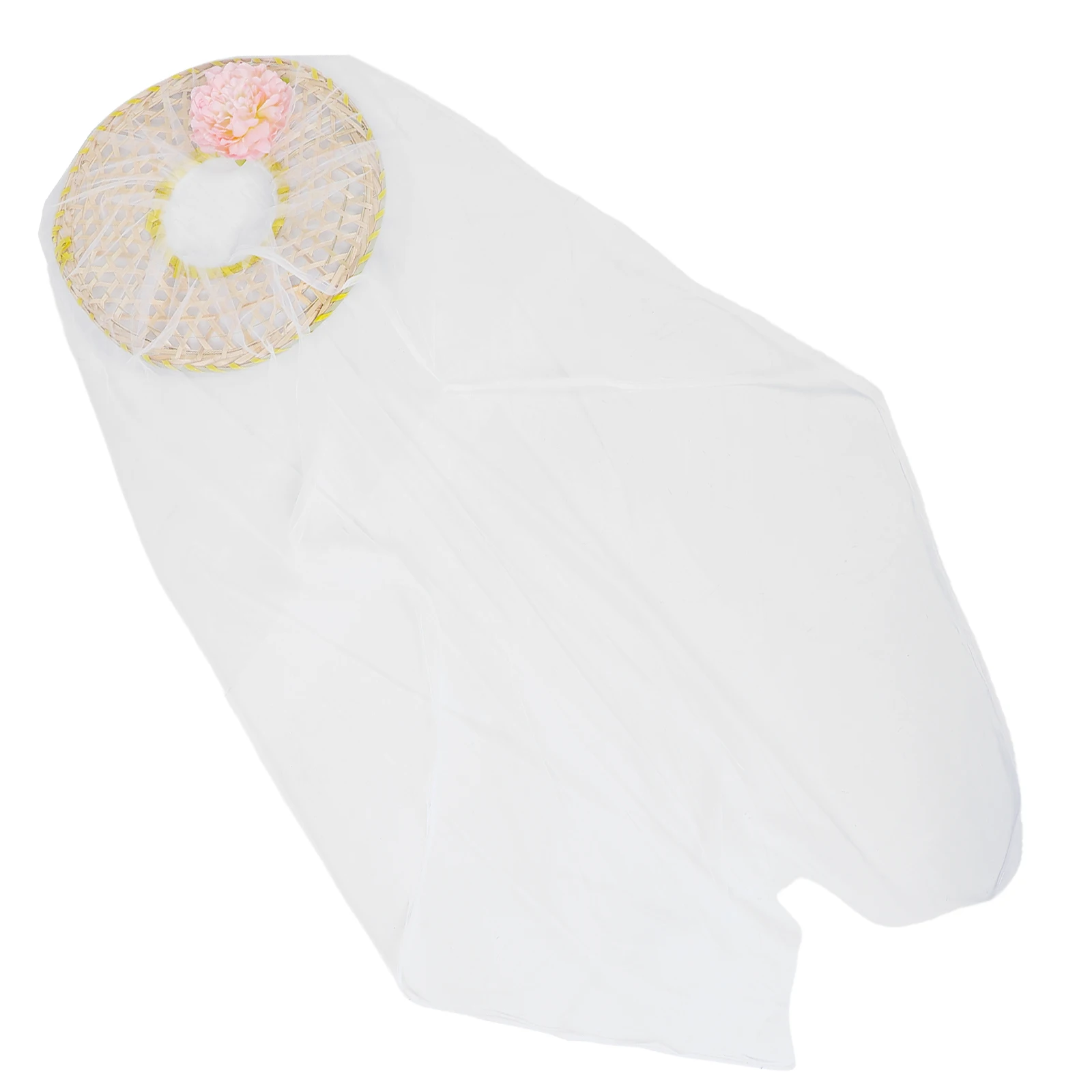 

s Ancient Style Asian Cone Cap Bamboo Veil Hat Sun Privacy Cosplay Bridal Wedding Party iental Rain Woven Sun