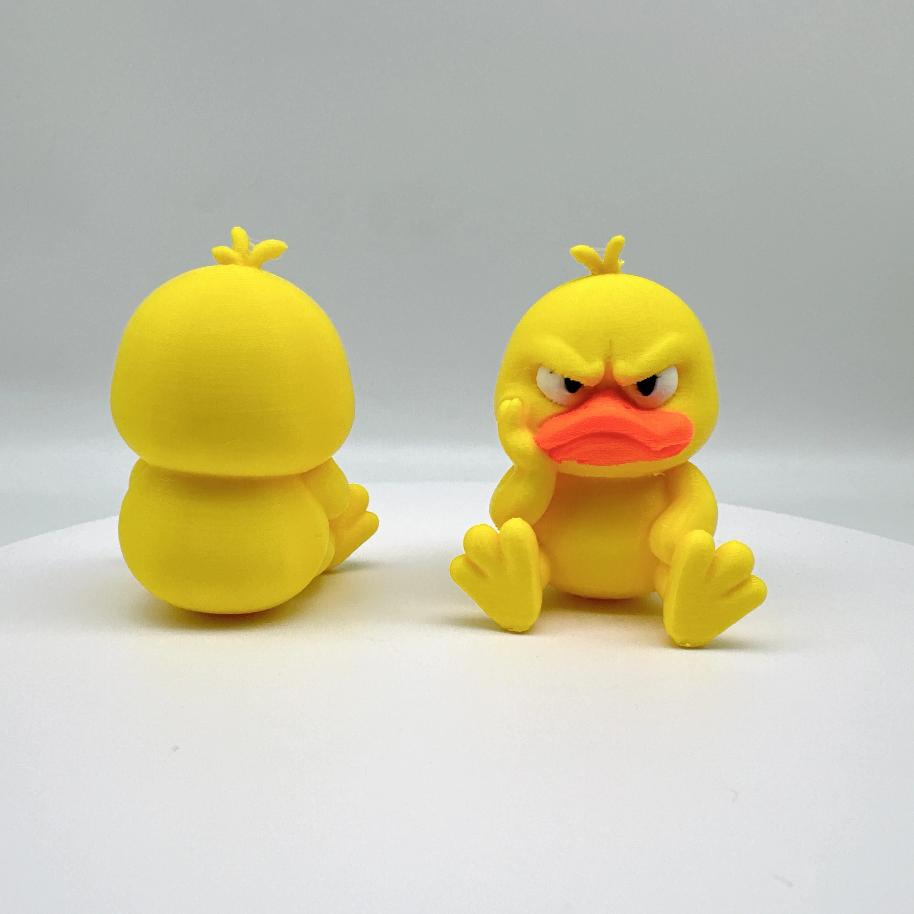 3D Printed, Angry Little Yellow Duck Statue, Durable Plastic, Outdoor/indoor Desktop Office Car Home Decoration, Humorous Design