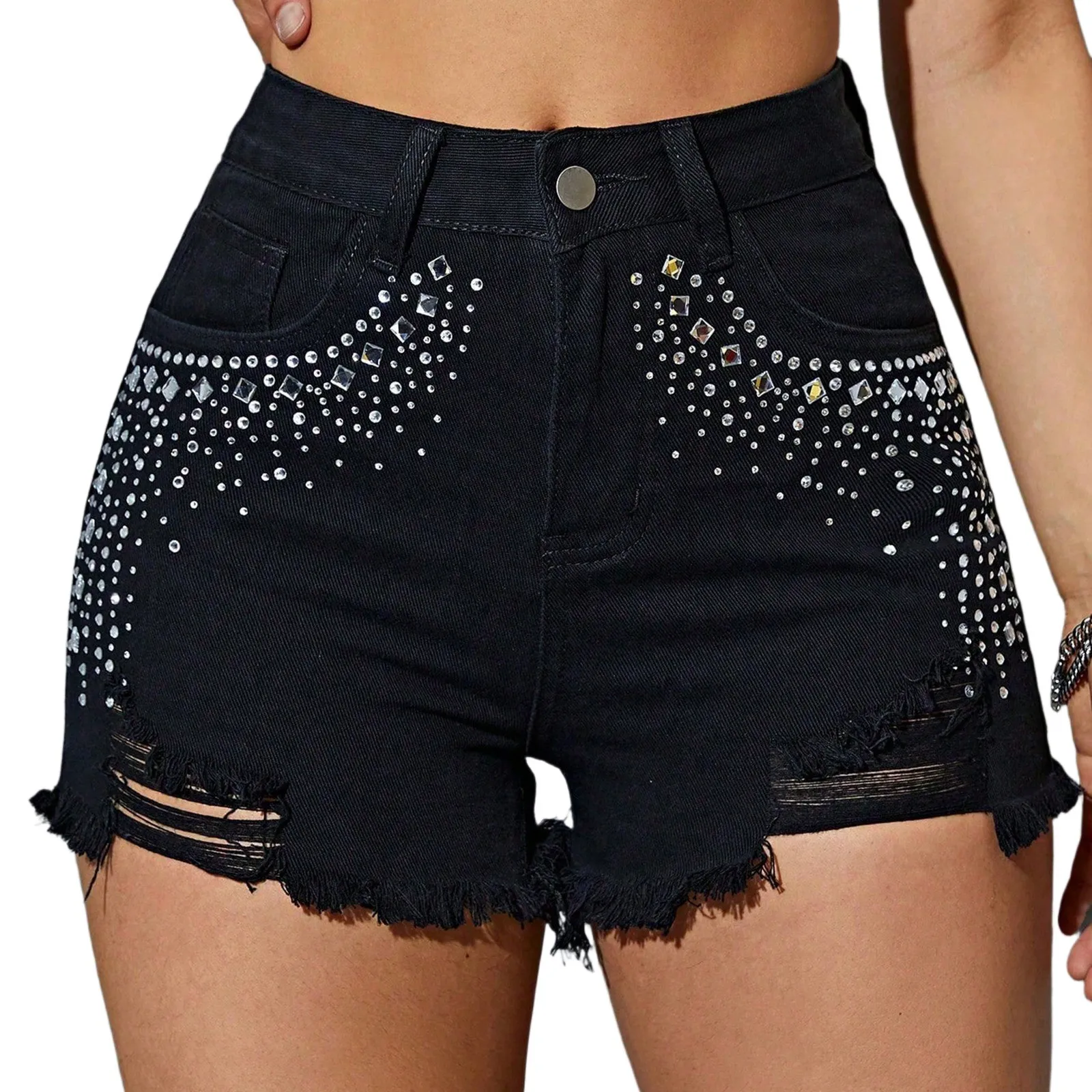 

Women's Denim Shorts Trend Street Fashion Denim High Waist Skinny Denim Elegant New In Cheap Low Price Female Short Jeans