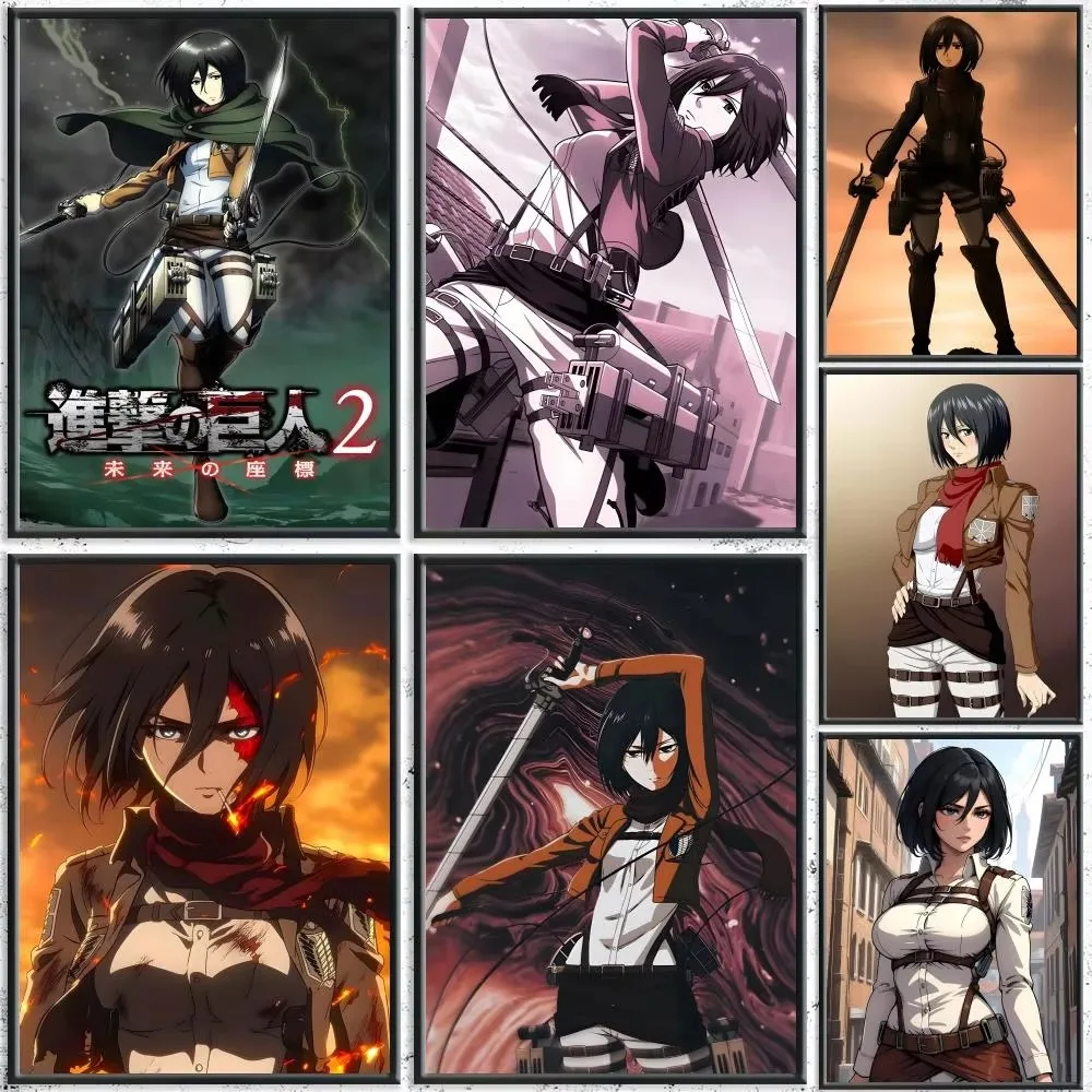 Oil Painting By Number Kit Attack on Titan Mikasa Ackerman Anime Art Canvas Wall Art for Adults DIY Home Decor Gift Frameless