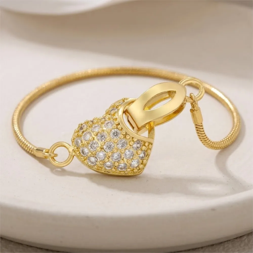 18K Gold Plated Pearl Clasps DIY Jewelry Accessories Inlaid Zircon Pearl Clasps Connectors Fastener For Necklace Making Findings image 5