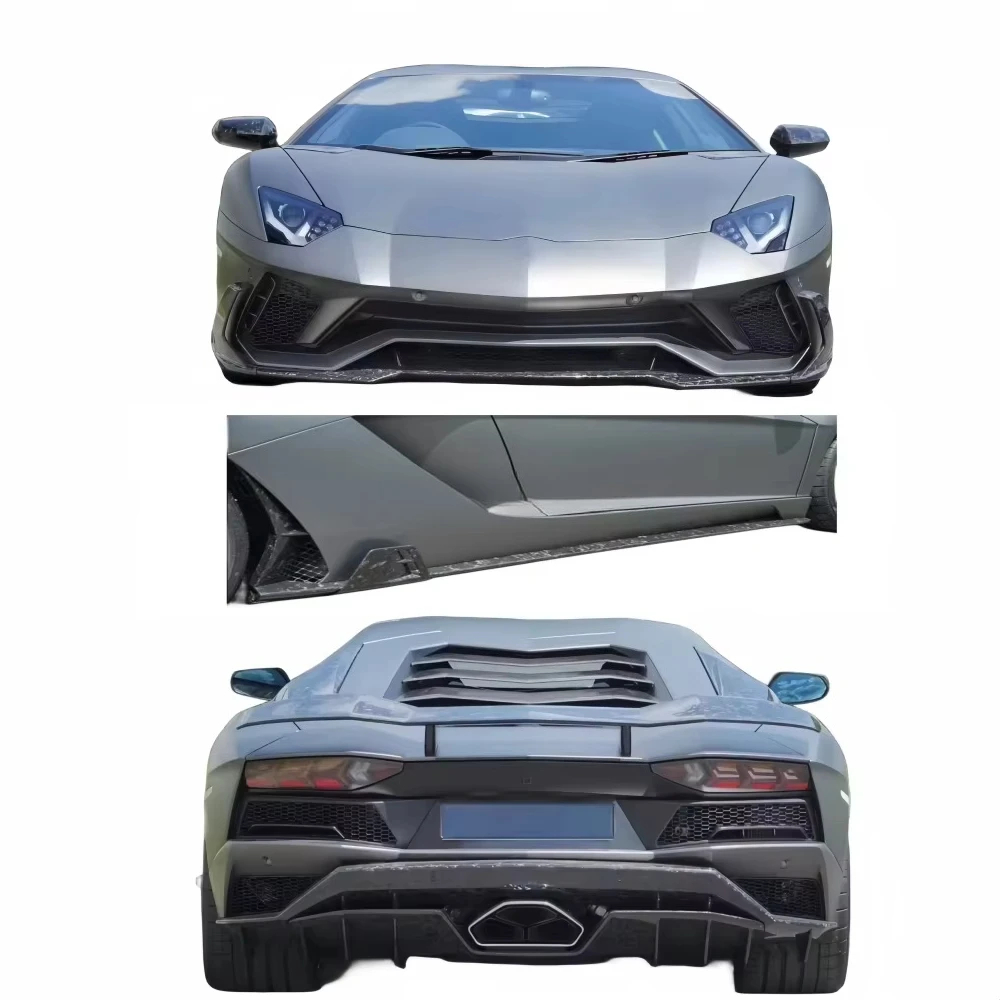 For Lamborghini Aventador S LP740 MSY Style Carbon Fiber Body Kit Front Bumper Lip Side Skirts Rear Spoiler Rear Bumper