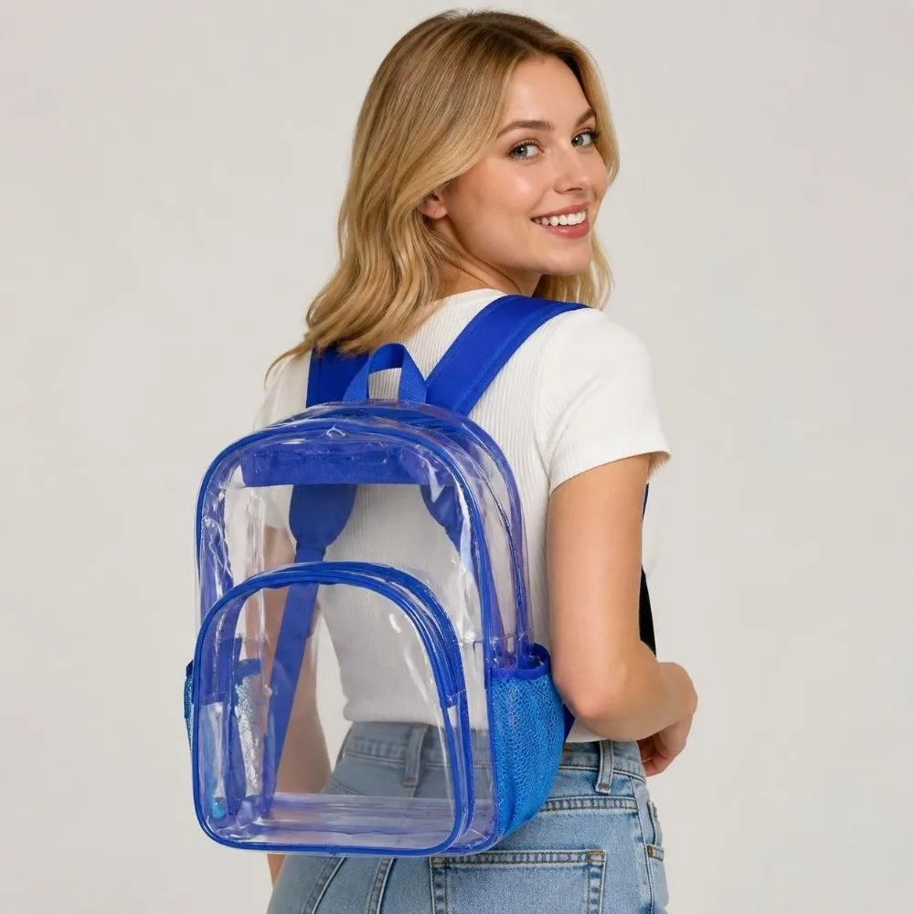 Fashion PVC Transparent Backpack Waterproof Large Capacity Visible Backpack Shoulders Bag Sports