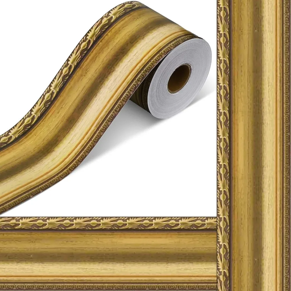 Neue selbstklebende Grenze dekorative Aufkleber Gold Vintage Poster Grenze Aufkleber DIY Fotorahmen Party Dekoration