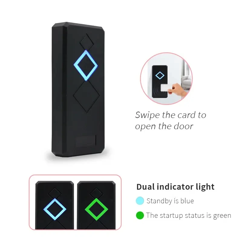 Smart Card Reader IP68 Waterproof 125KHZ RFID Access Control Card Reader WG26/34 Format Output
