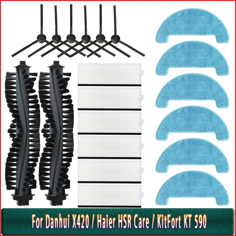 Roller Brush Filter Mop Cloth For Danhui X420 / Haier HSR Care / KitFort KT 590 / Isweep D520 / Gutrend Style Aqua 200 Parts
