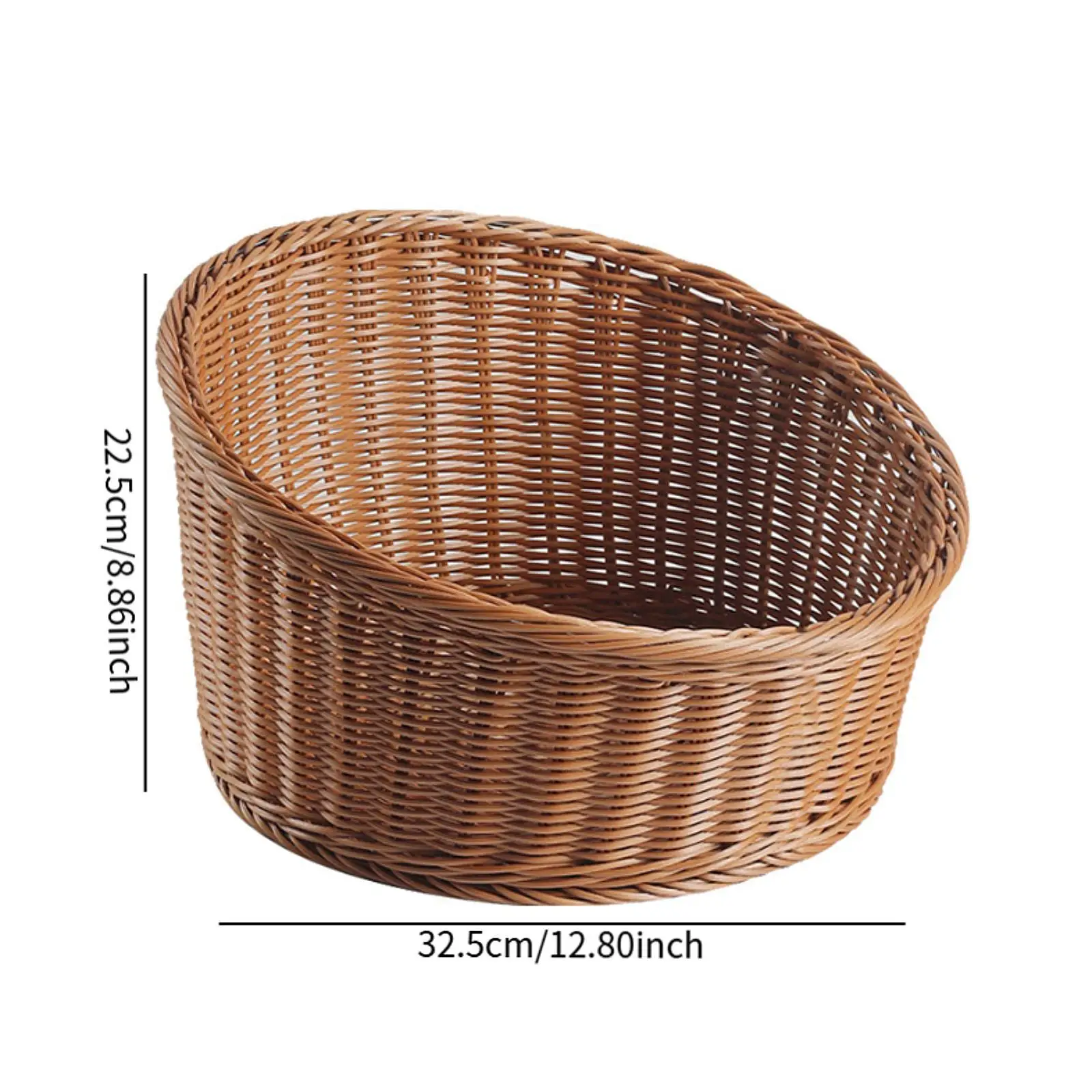 Bread Basket Decorative Imitation Rattan Basket for Desk Dining Room Cafe