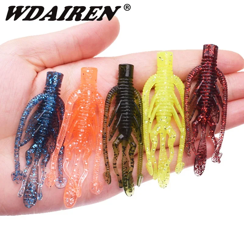 

10 Pcs Larva Shrimp Fishy Smell Silicone Soft Baits Fishing Lure Artificial Worm Swimbait Jigging Wobblers for Bass Pike Tackle