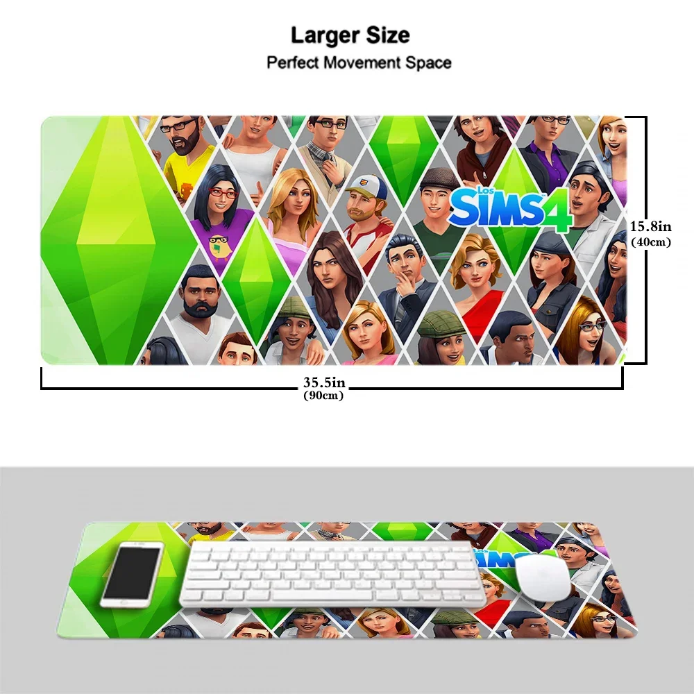 Anime The Sims 4 Mouse Pad Gamer Pc Gaming Accessories Rug Varmilo Mausepad Desk Mat Mice Keyboards Computer Peripherals Office