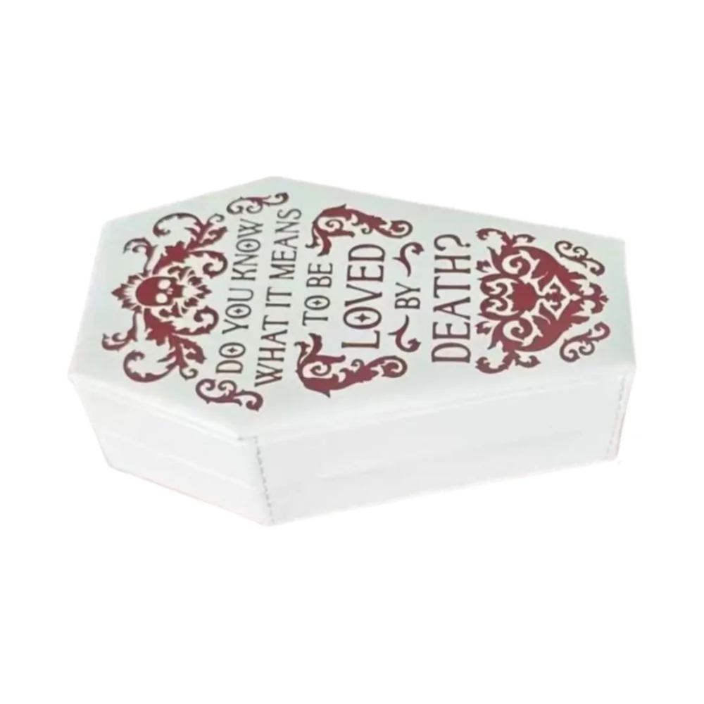 

Готическая шкатулка для драгоценностей в виде гроба, витрина, безделушки для хранения, подарочная упаковка на Хэллоуин, кожаный бархатный портативный органайзер для ювелирных изделий