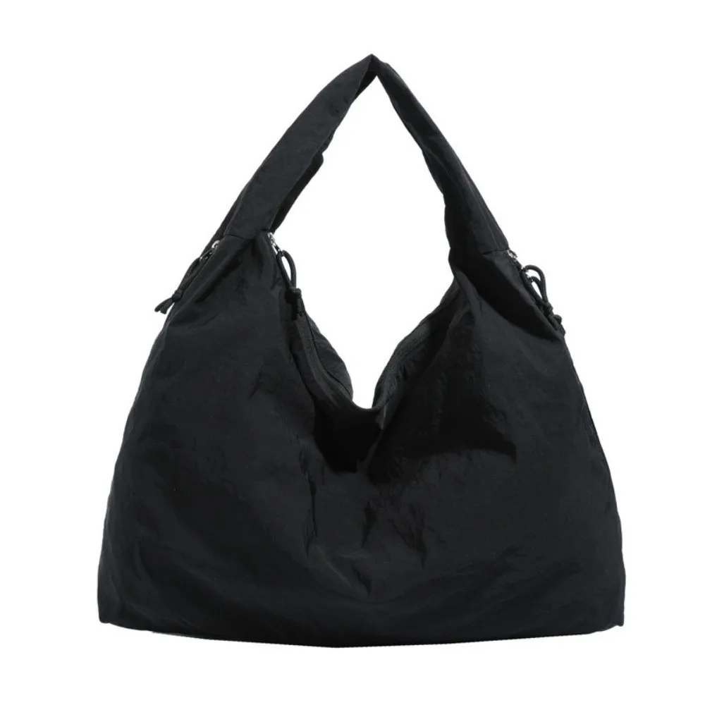 Zipper Canvas Shoulder Bag Cloth Japanese Style Versatile Commuting Handbag Multi-Pocket Solid Color Storage Pouch Outdoor