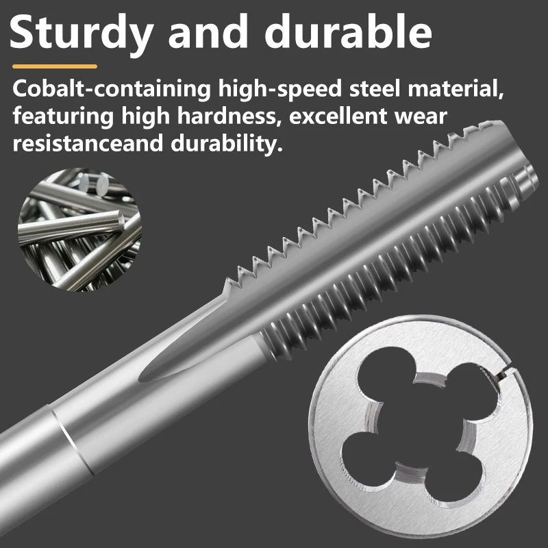 EVROPA AR-D Series Left Hand Tap & Die Kit – Metric/UNC HSS-Co Steel for Machine Internal/External Threading & Repair