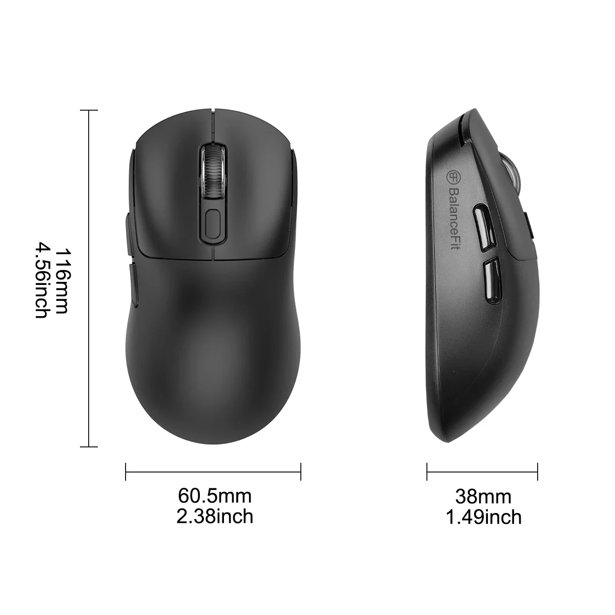 

Wireless Mouse BT and USB Dual Mode with USB Receiver Rechargeable 6 Buttons Ergonomic mouse for Laptop, Notebook, PC, MacBook