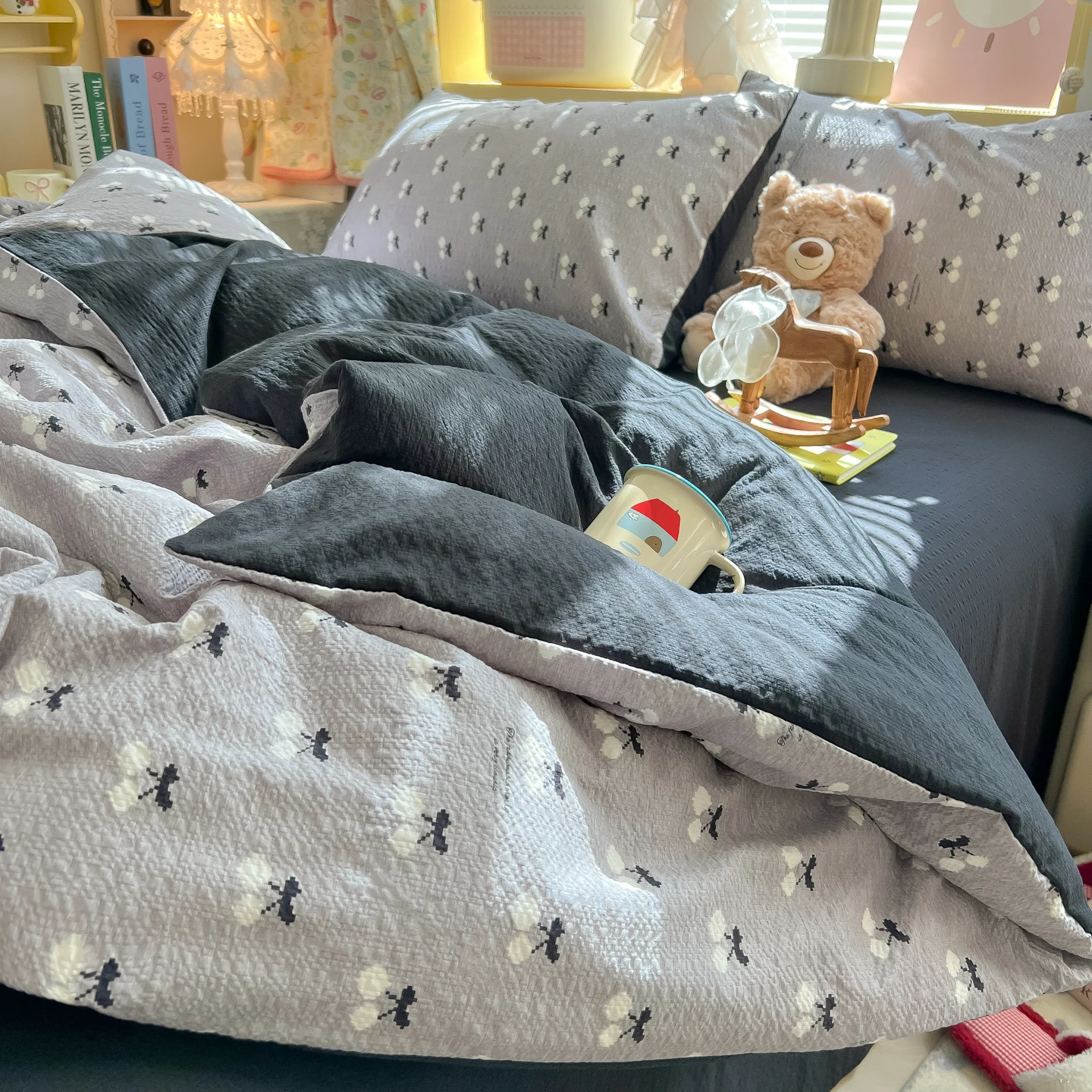 Soft Puff Yarn Bedding Set Single/Queen/King Skin-friendly Duvet Cover Set with Bedsheet for Home Bedding Sets juego de cama