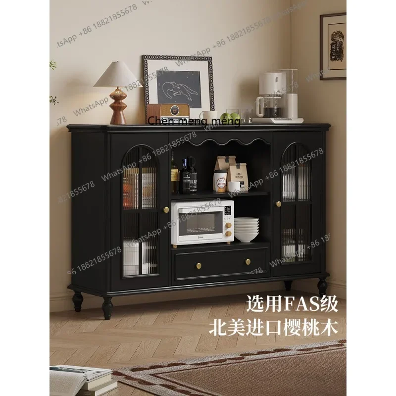 Q181 French retro solid wood dining side cabinet against the wall medieval tea cabinet storage kitchen locker
