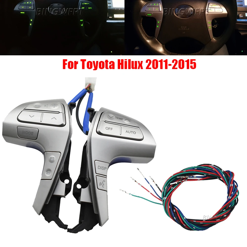 

84250-06180 NEW Steering Wheel Bluetooth Audio Control Button Switch For Toyota HILUX VIGO KUN2*,35 2011-2015