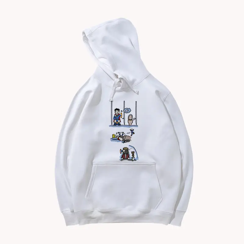 الكرتون هوديي الجرافيك طباعة البلوز الرجال النساء للجنسين القطن البلوز الشارع الشهير Kawaii نمط تصميم كوميدي نمط مضحك