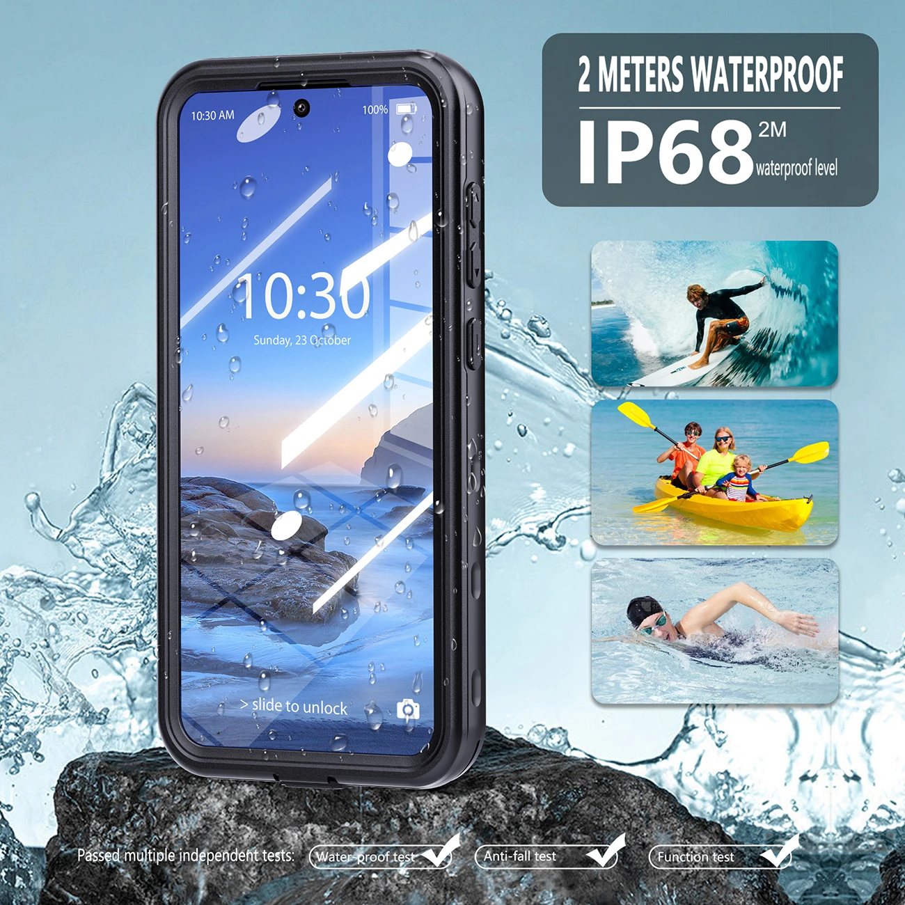 Wodoodporne etui IP68 do Samsung Galaxy A37 A17 A56 A26 A36 A16 A55 A25 A15 A54 z smyczą, do nurkowania pod wodą, pełna ochrona 360 stopni. — zdjęcie produktu 2