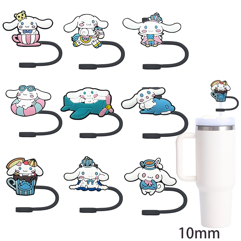 10mm Sanrio Reusable Silicone Straw Cap, Airtight Dustproof Eco-friendly，Leak Proof Straw cap Party Stylish  pendant