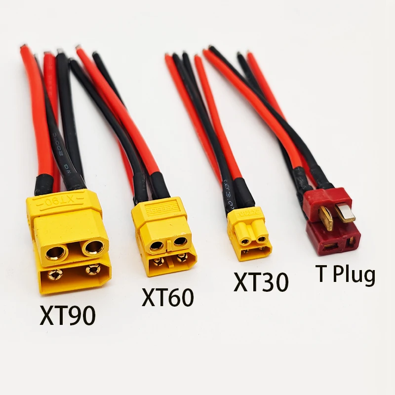 XT30 XT60 XT90 T Plug Male Female Plug RC Lipo Battery Cable Connector With 10CM 14AWG Silicon Wire For RC Drone Car Model