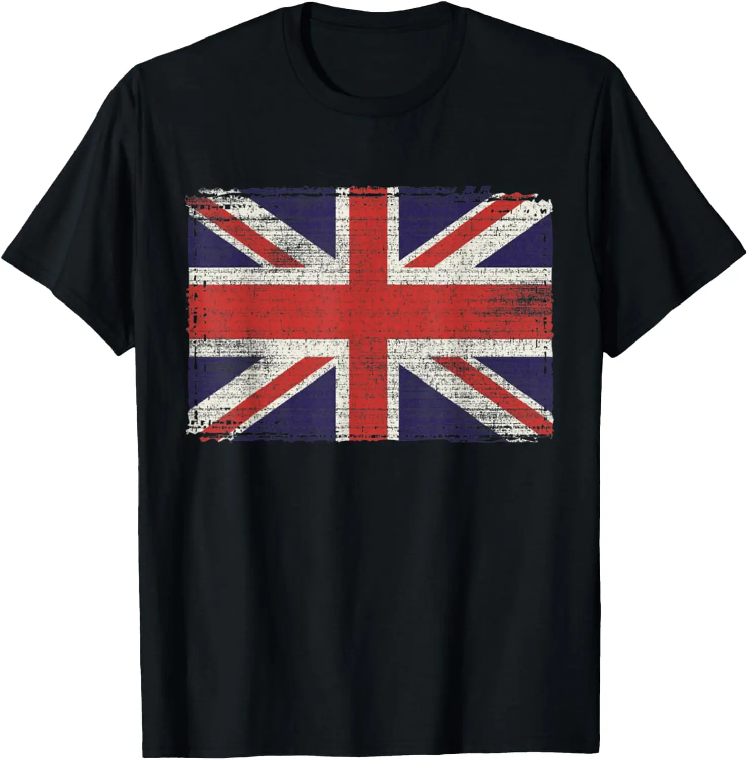 

Fashion style - Union Jack T-shirt Vintage UK Flag Tee British Retro Flag T-Shirt