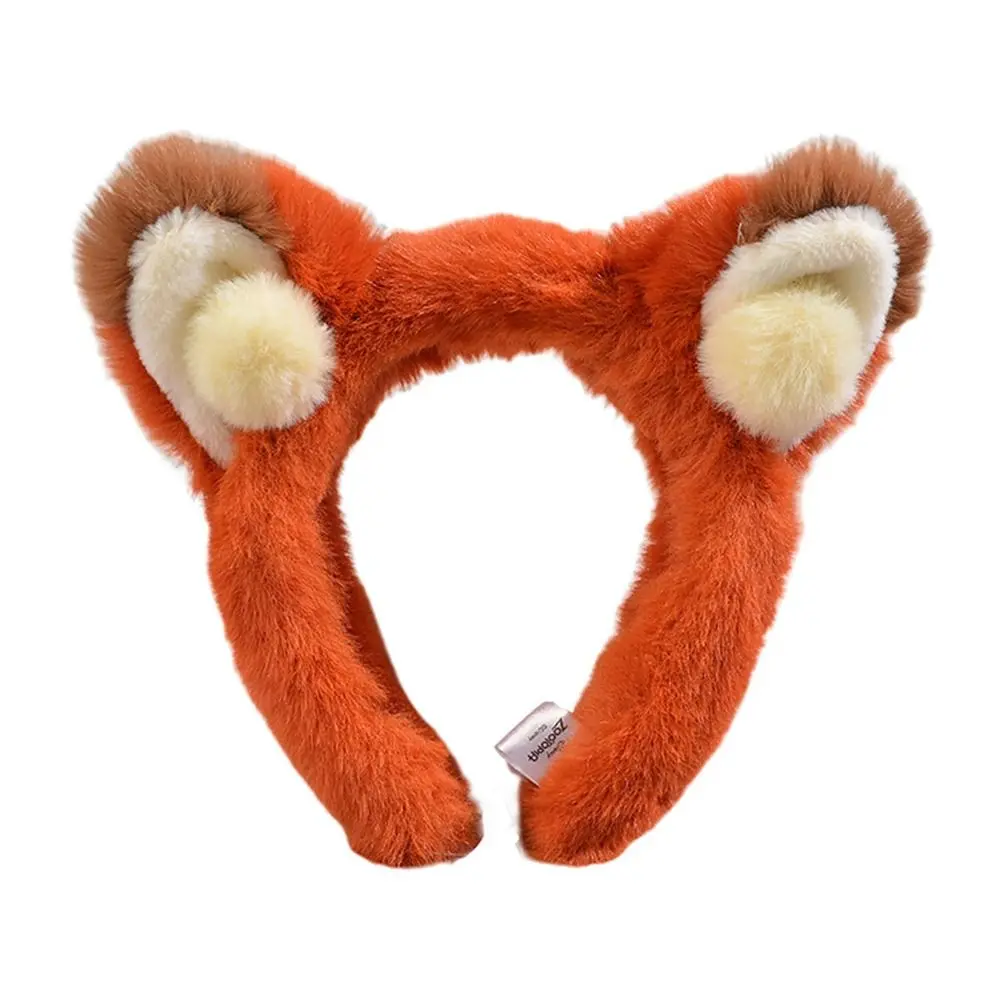 All-match Cartoon Plush Firefox Headband 2024 Cute Makeup Washing Hair Band Advanced Hair Accessories for Autumn Winter