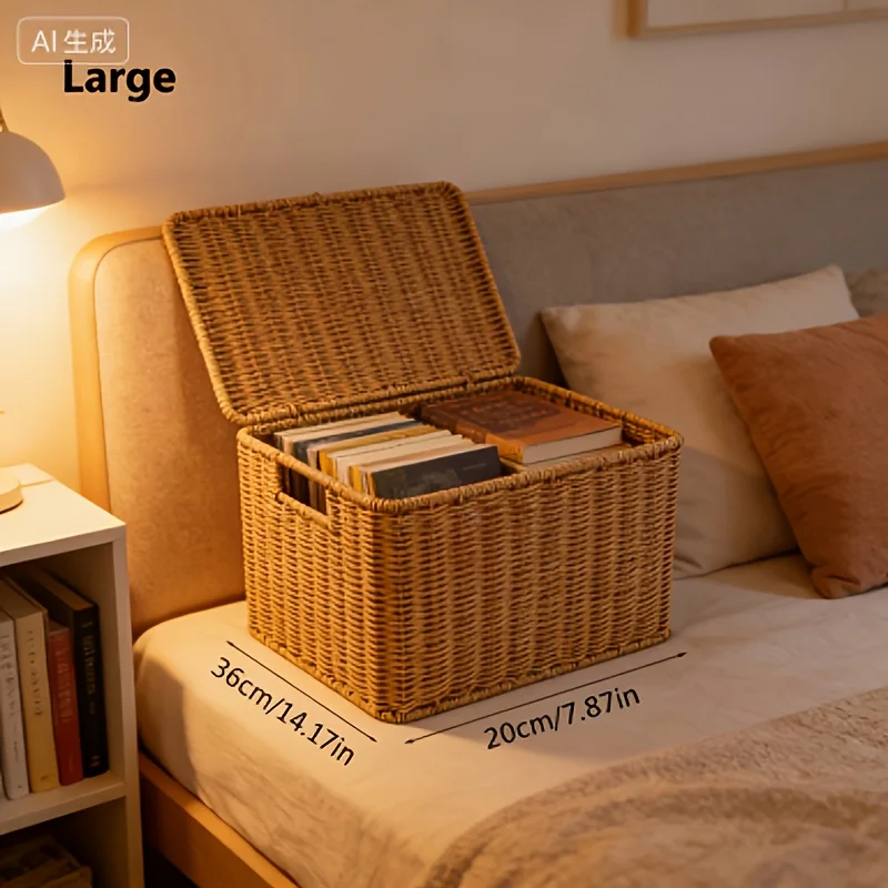 

Rattan-Style Extra-Large Storage Bin for Home Use Organize Clothes, Bedding & More High-Capacity Dorm Storage Box