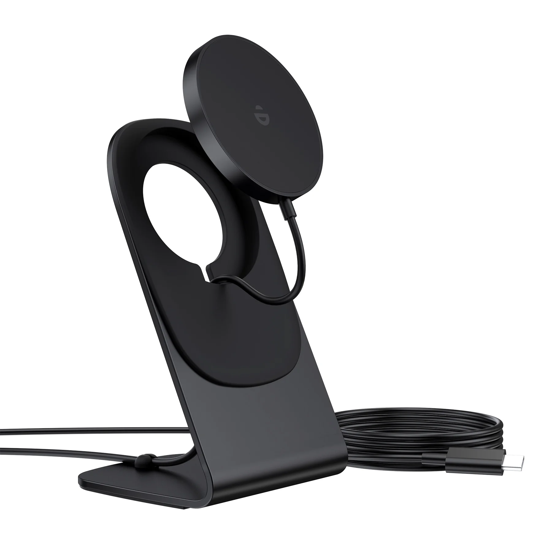 

Магнитное беспроводное зарядное устройство для iPhone 17/16/15/14/13/12 — зарядное устройство Mag, подставка для быстрой беспроводной зарядки/подставка с кабелем USB-C длиной 5 футов для