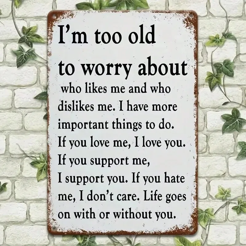 علامة DECORLAUGH "أنا عجوز جدًا للتقشير" مقاس 8 × 12 بوصة | ألومنيوم عتيق ساخر | ديكور حائط خارجي للمرآب والشرفة والداخل المنزلية #4