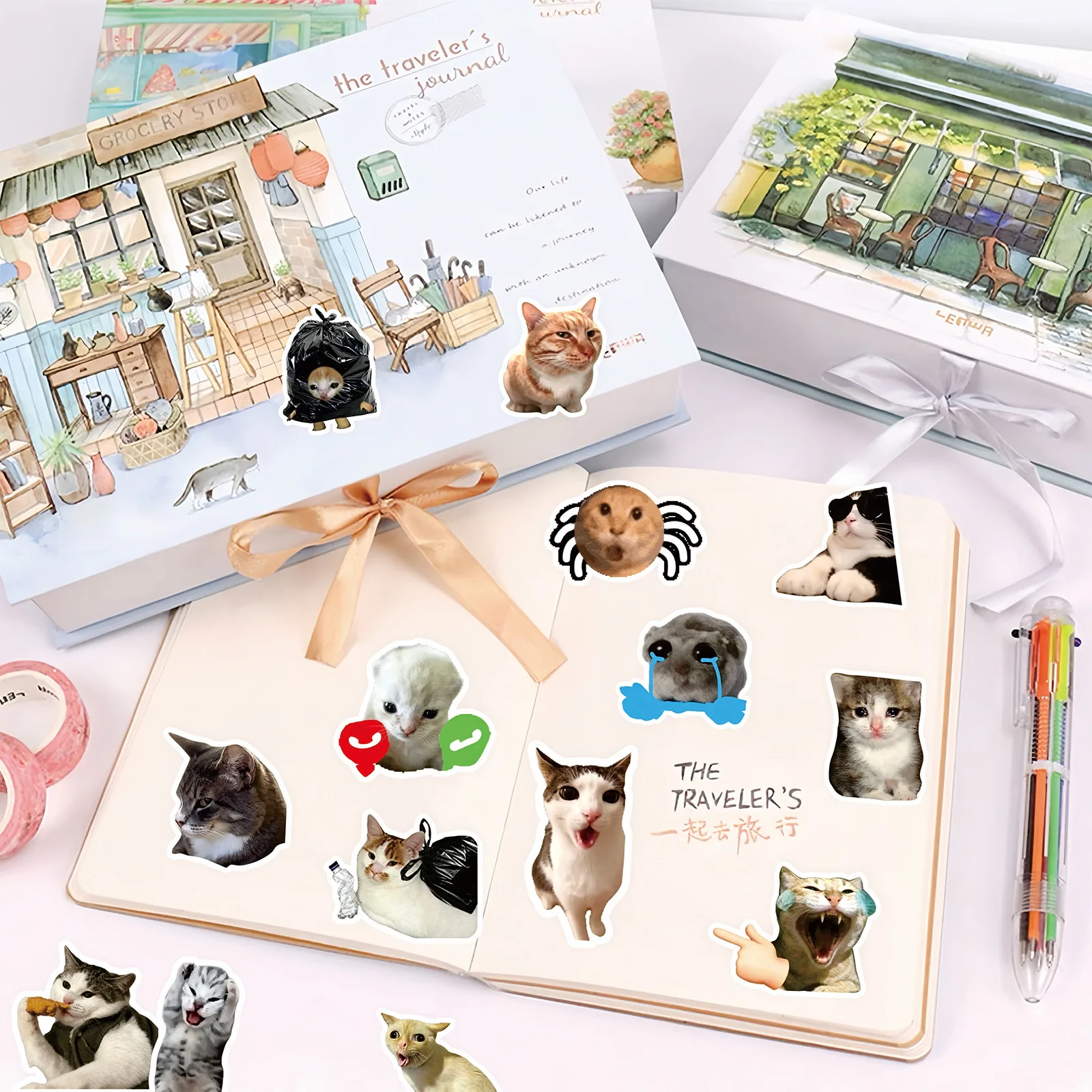 100 Stück Lustige Katzen-Meme Cartoon-Aufkleber DIY Laptops Wasserflaschen Handy Niedliche Tier Wasserdichte Graffiti-Aufkleber Spielzeug Geschenk – Detail 7