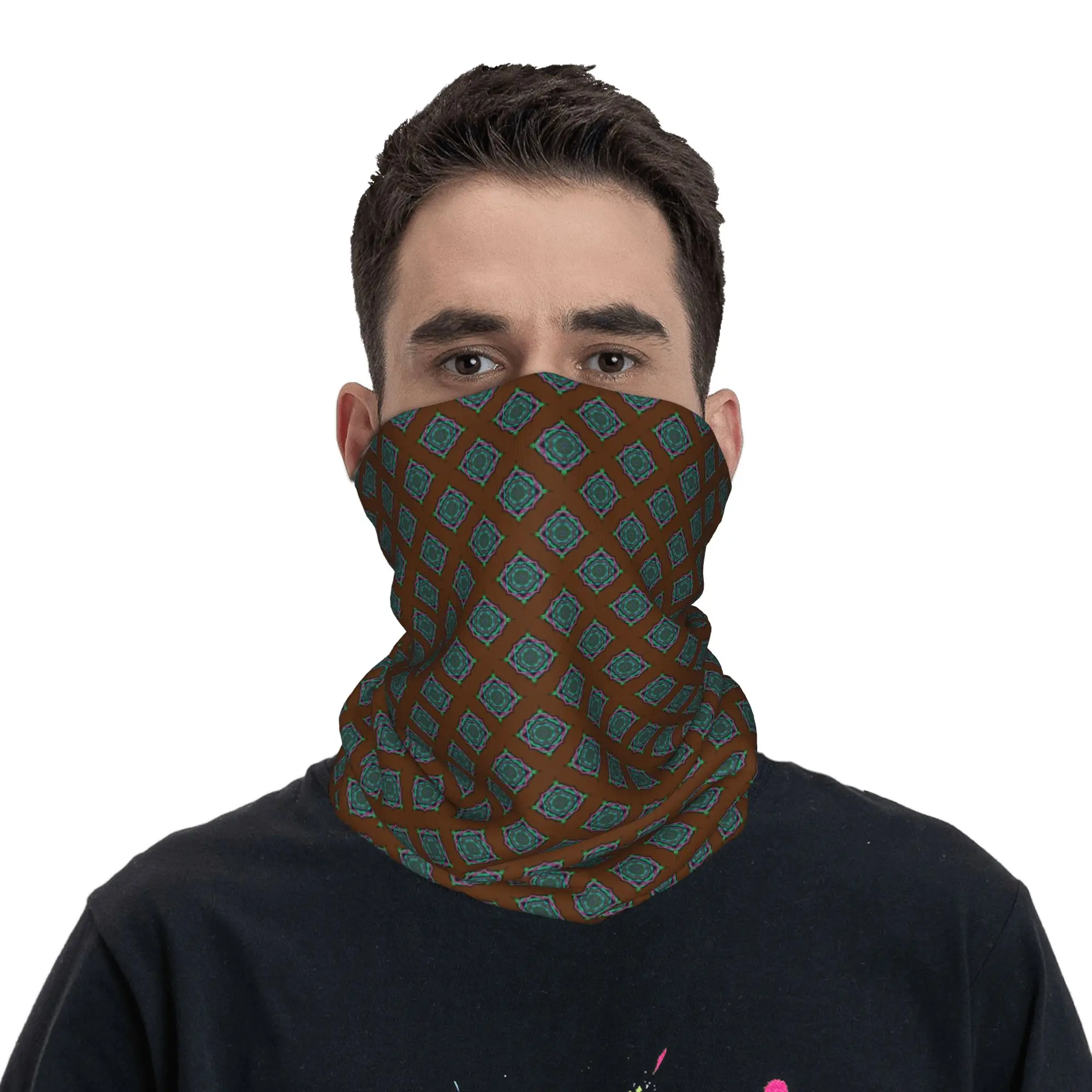

Tribal Mandala Print Neck Gaiter Men Women UV Protection Winter Bandana Scarf for Ski