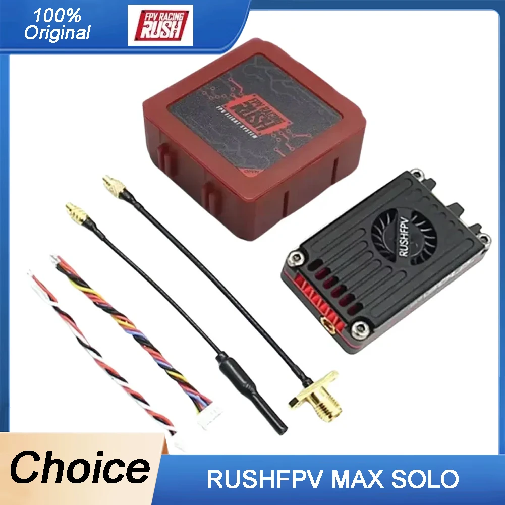 

RUSHFPV MAX SOLO 5.8GHz Video Transmitter - 2.5W 2-6S with CNC Housing & Silent Cooling Fan for FPV Freestyle and Long Range