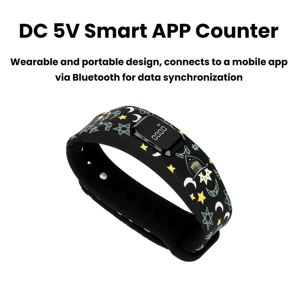 Smart APP Watch Counter Portable LED 5-digit Counter DC 5V Watch Band Counting Time Reminder Wearable Pengira jam tangan counter