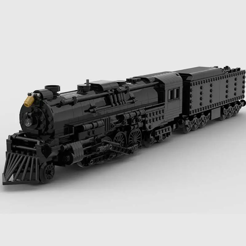 Hot Selling Black Rail Locomotive Building Blocks City Track Train Creative Model Bricks Desktop Display Toy Kids Christmas Gift