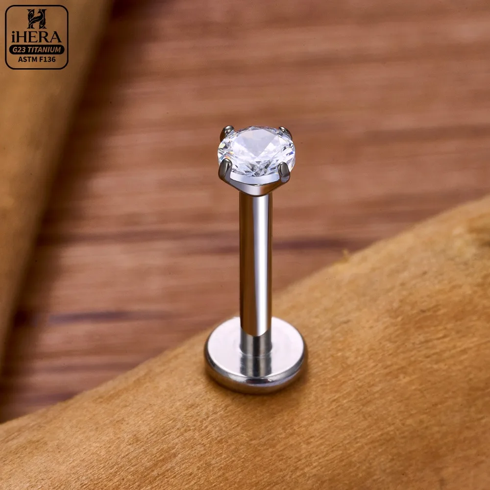 5/50 Stück G23 Titan Piercing Labret Lippenstecker 16G Innengewinde Ohrstecker Nasenstecker Tragus Knorpel Helix Daith Körperpiercing – Detail 9