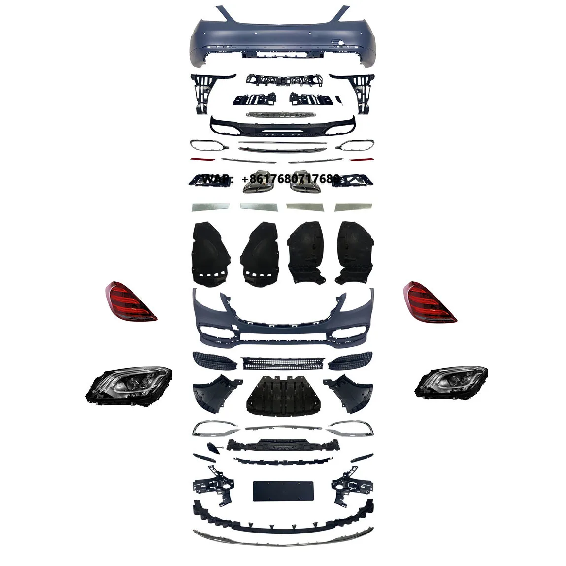 Body Kit for  benz S Class W222 14-20 Modified    Front Rear Bumper Assembly for S350 S400 S450 S500