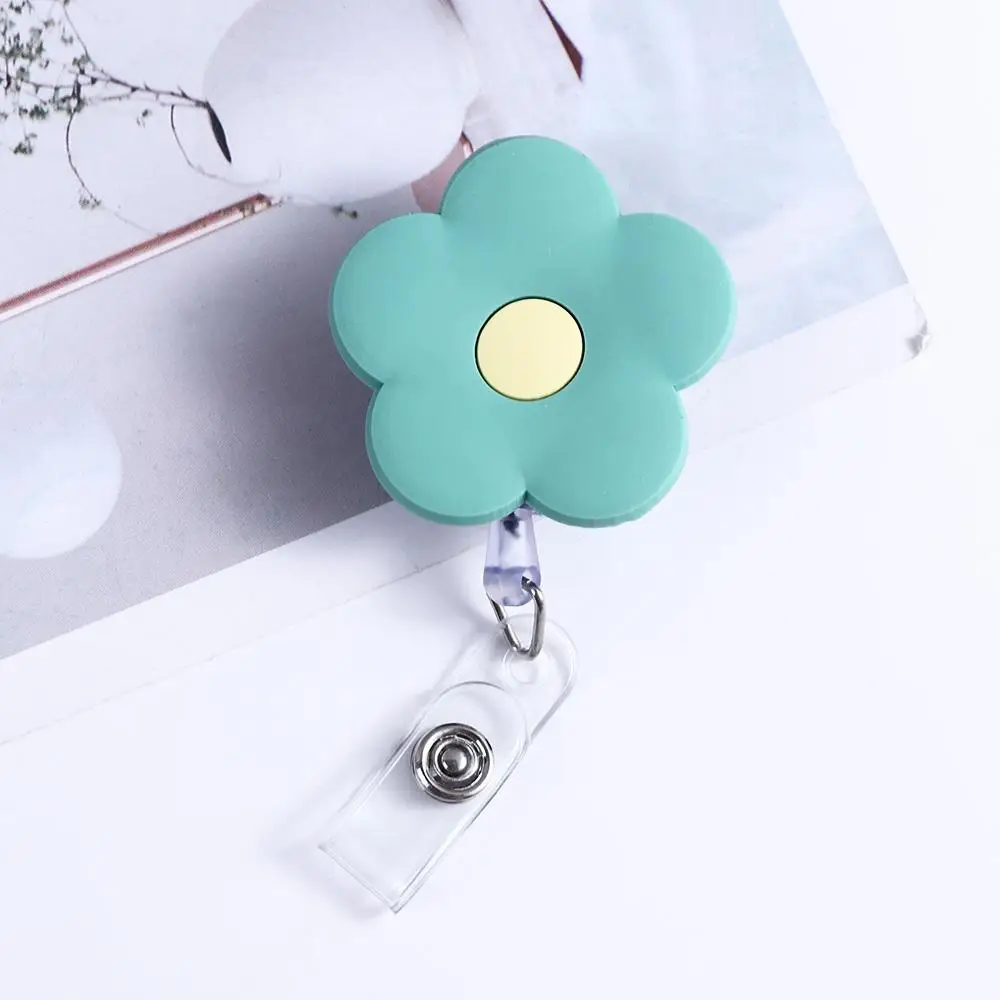Work Card Clip Keys Lanyard Flowers Chest Card Name Card Holder ID Card Clips Retractable Badge Reel Nurse Badge Holder