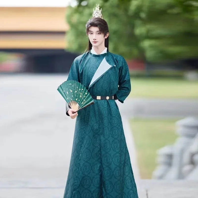 Original Ancient Tang Dynasty Hanfu Dress Men Women Traditional Round Neck Robe Autumn Winter Event Swordsman Cosplay Costume