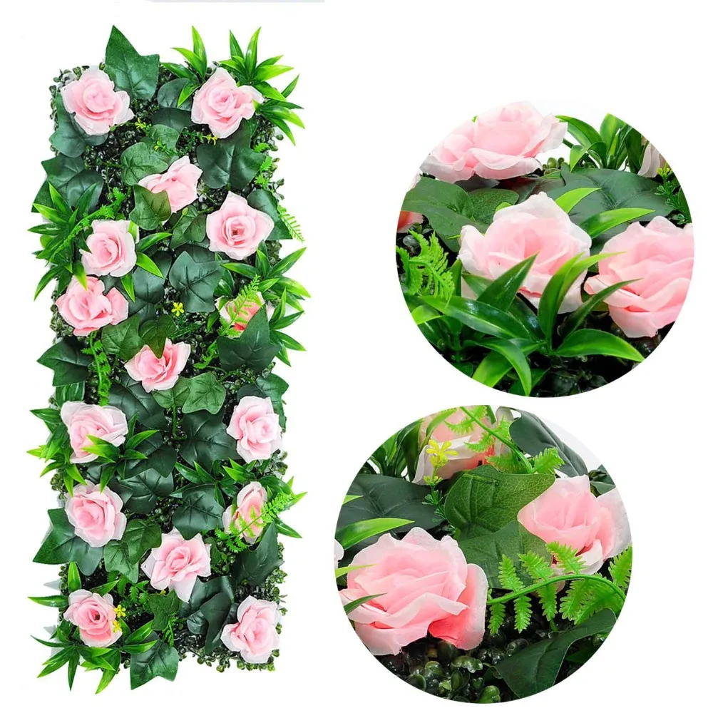 DIY Artificial Plant Wall Panel 75x25cm Flower Simulation Maple Plant Sheet No Watering Lifelike Artificial Eucalyptus Carpet
