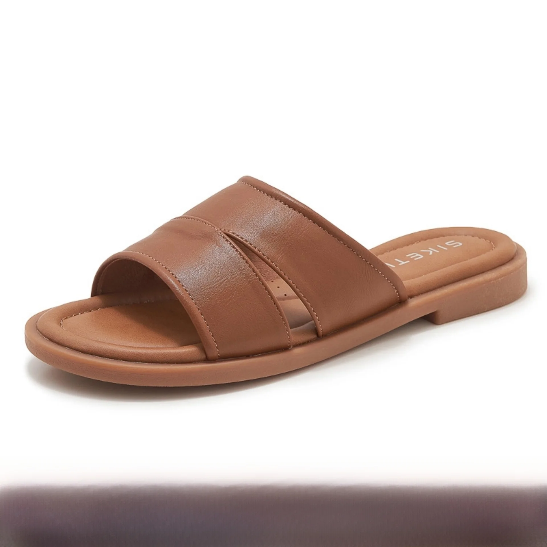 

Comfortable Pure Color Faionable Slippers Women's Single Piece Low Heel Flat Bot TPR Sole PU Upper Spring 2025