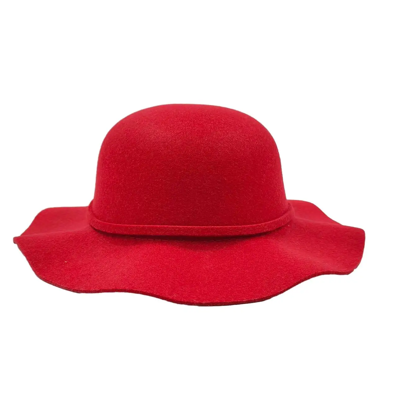 Fedora Hat Women\'s Autumn Wave Curled English Retro Versatile Fisherman Hat Fashion Hepburn Style Woolen Top Hat Wholesale