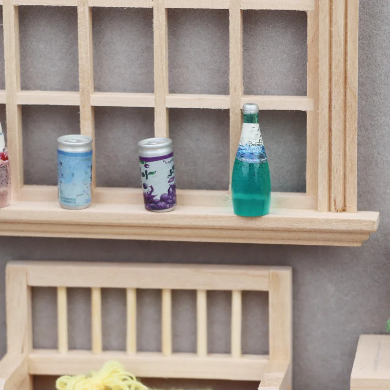 1:12 Puppenhaus Miniatur Holz quadratischer Fensterrahmen Modell Puppenhaus 20-Scheiben-Fenster Puppenhaus Mini-Möbelzubehör