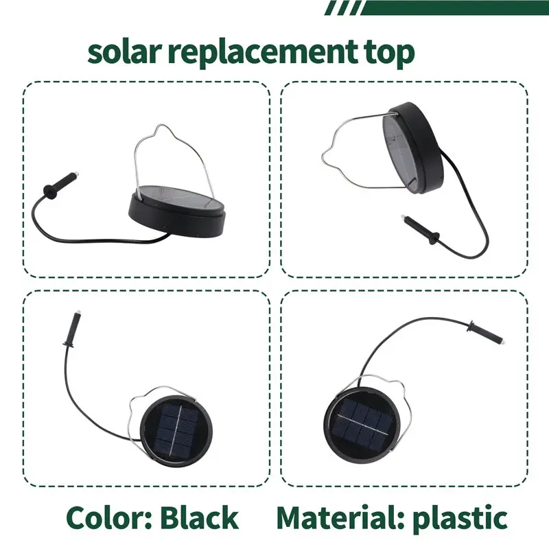 A33Z-2Pack 600Mah Solar Lights Replacement Top For Outdoor Lantern Lights Waterproof For Garden, Yard,DIY Birthday Gifts