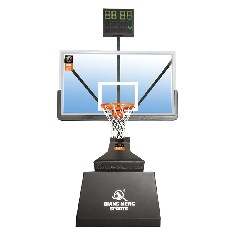 

FIBA approved Factory supply Heavy Duty Backboard Portable Basketball Hoop Stand with Wheel and Basketball Rim 72 Inch