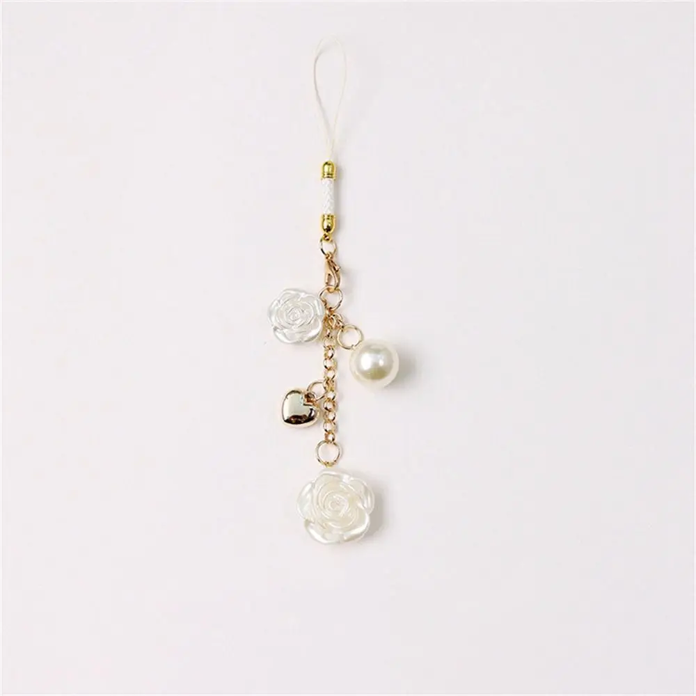 

Модный брелок-цепочка для ключей, милый мини-ремешок для телефона с цветком, ремешок для смартфона с розой, подвеска для телефона в виде цветка