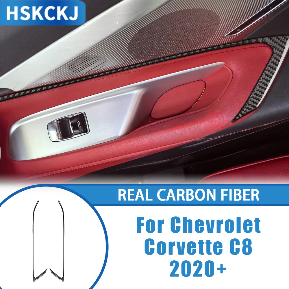

Carbon Fiber Car Accessories Door EDGE Strips Decoration Cover Tirm Panel Sticker Modification For Chevrolet Corvette C8 2020+