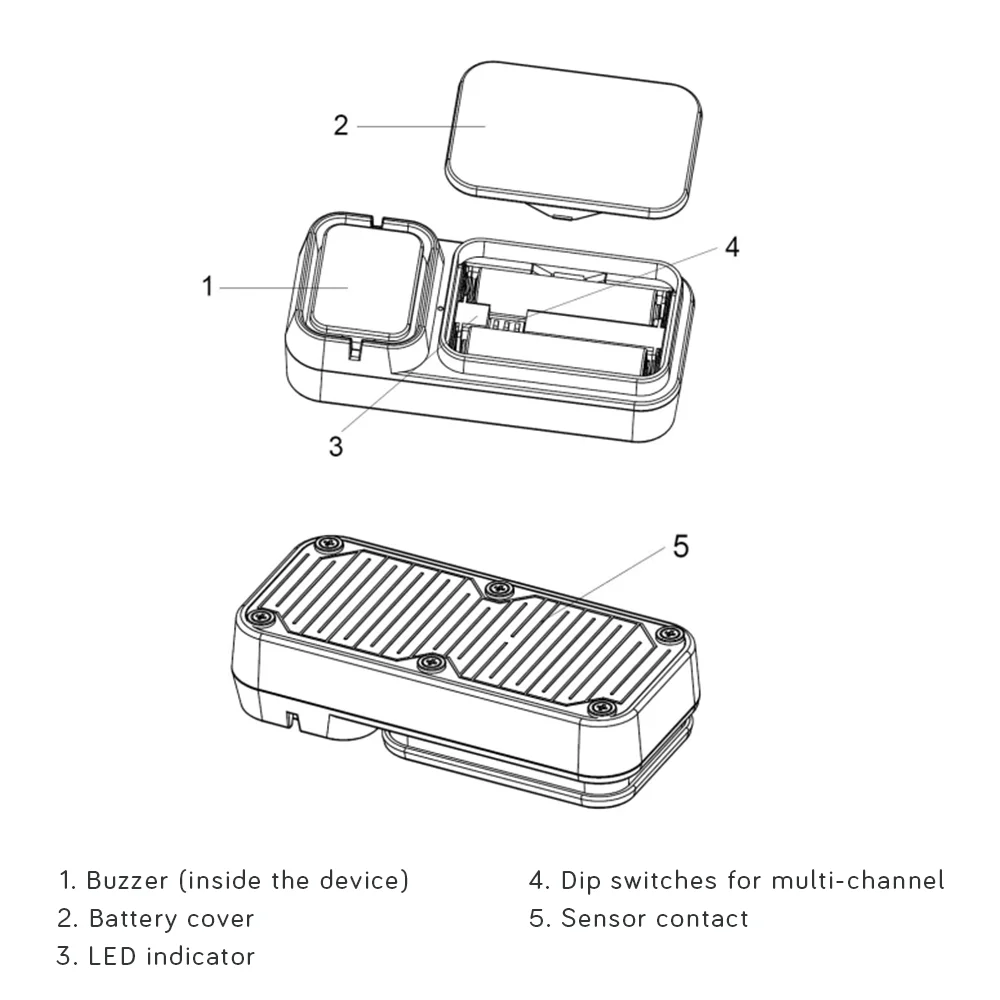 Ecowitt WH55 Multi-channel Wireless Water Leak Detection Sensor with Loud Audio Alarm, Accessories Only, Cannot Be Used Alone