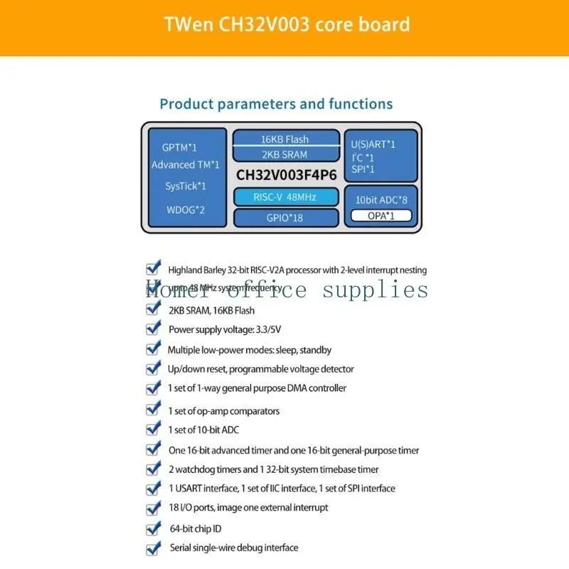 K43B TWen32F003 CH32V003F4P6 Board Microcontroller RISC V Processor Dev Board for DIY Projects